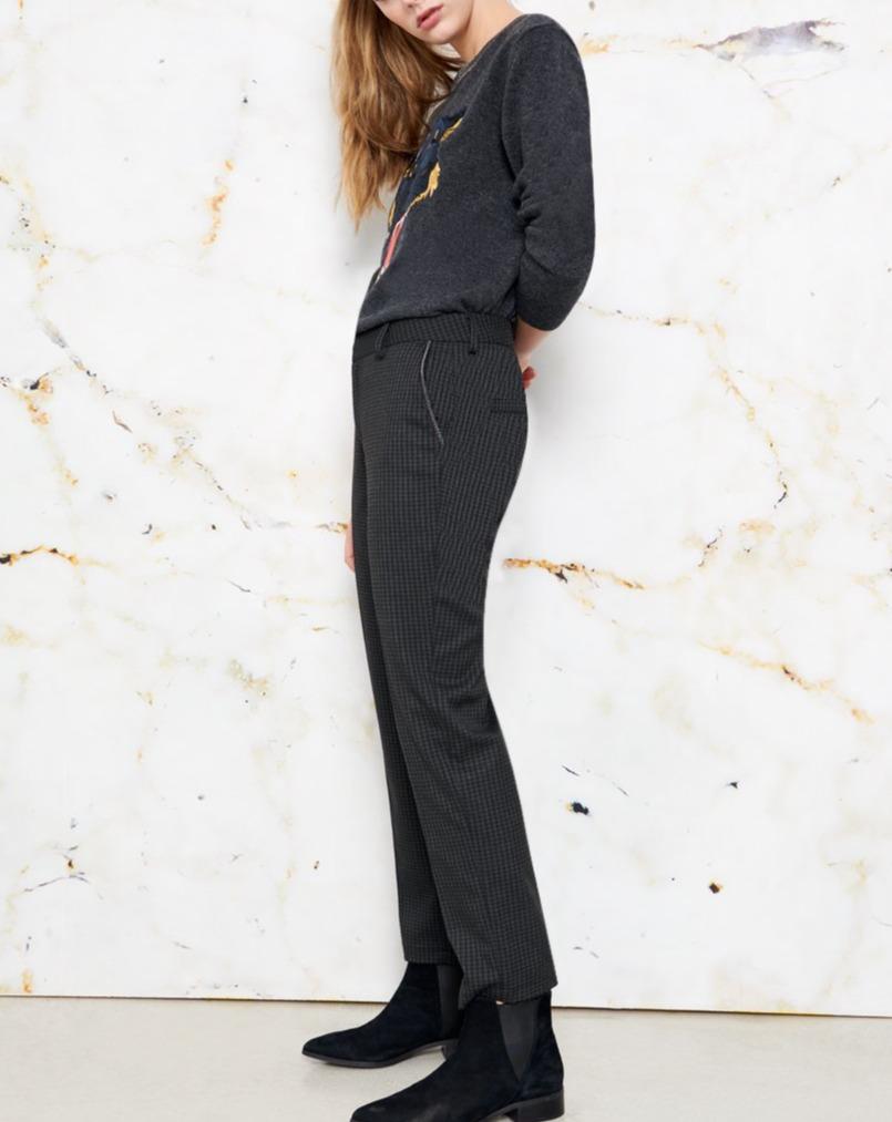 Pantalon Cigarette Lizzy Fancy Ribbon - Grey Check - Femme