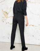 Pantalones con cinta Fancy Lizzy de cigarrillos - Cuadros grises - Mujer