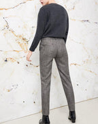 Lizzy Fancy Cigarette Trousers - Silver Houndstooth - Women