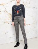 Pantalones Fancy cigarrillos Lizzy - Pata de gallo plateada - Mujer