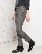 Lizzy Fancy Cigarette Trousers - Silver Houndstooth - Women