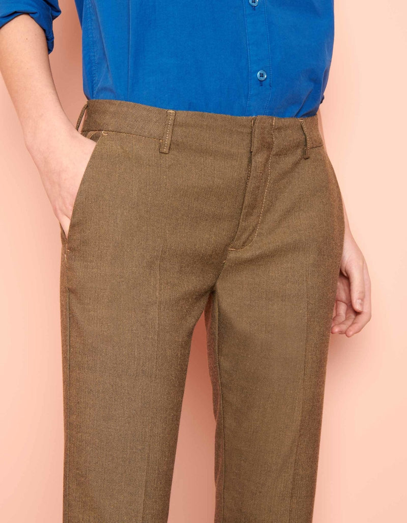 Pantalones cigarrillo Lizzy Fancy - Twill Grege - Mujer