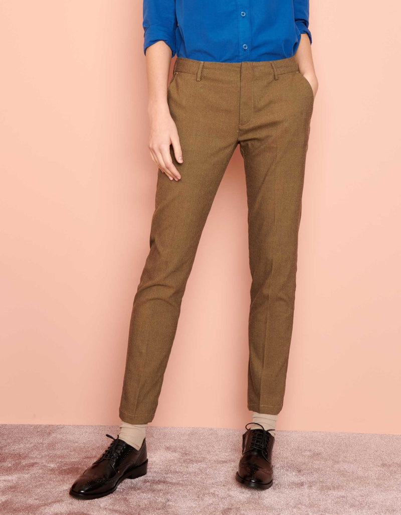 Pantalones cigarrillo Lizzy Fancy - Twill Grege - Mujer