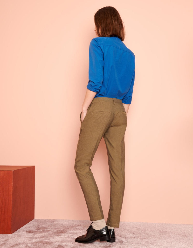 Pantalones cigarrillo Lizzy Fancy - Twill Grege - Mujer