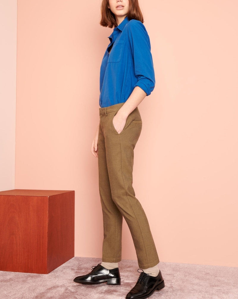 Pantalones cigarrillo Lizzy Fancy - Twill Grege - Mujer