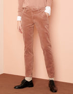 Lizzy Velvet Cigarette Trousers - Dusty Pink - Women