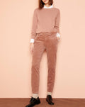 Lizzy Velvet Cigarette Trousers - Dusty Pink - Women