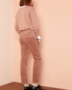 Lizzy Velvet Cigarette Trousers - Dusty Pink - Women