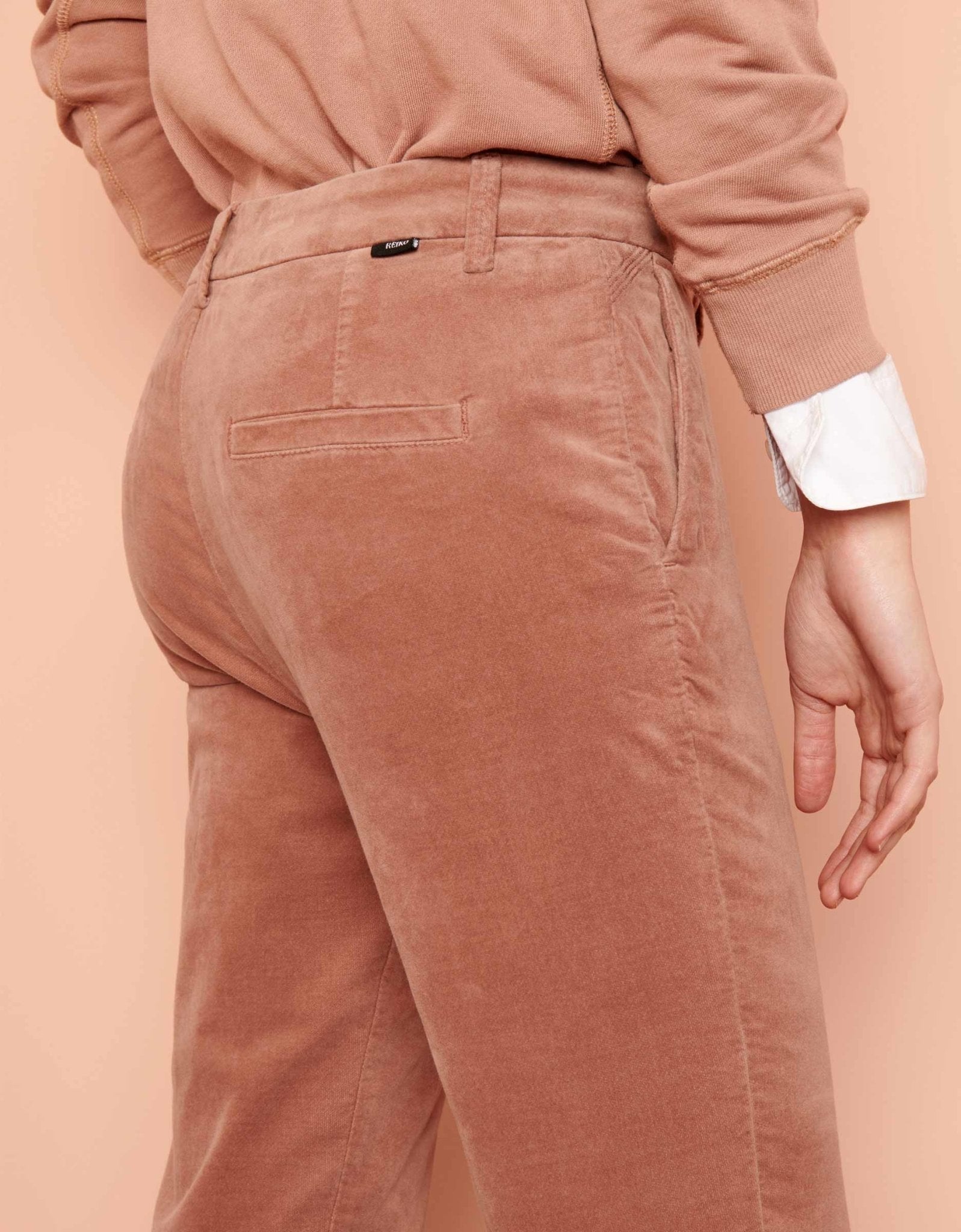 Lizzy Velvet Cigarette Trousers - Dusty Pink - Women