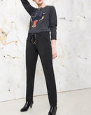 Louison Pantalones Color Cigarrillo - Negro