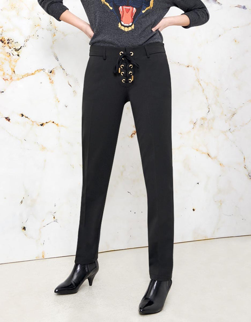 Louison Pantalones Color Cigarrillo - Negro