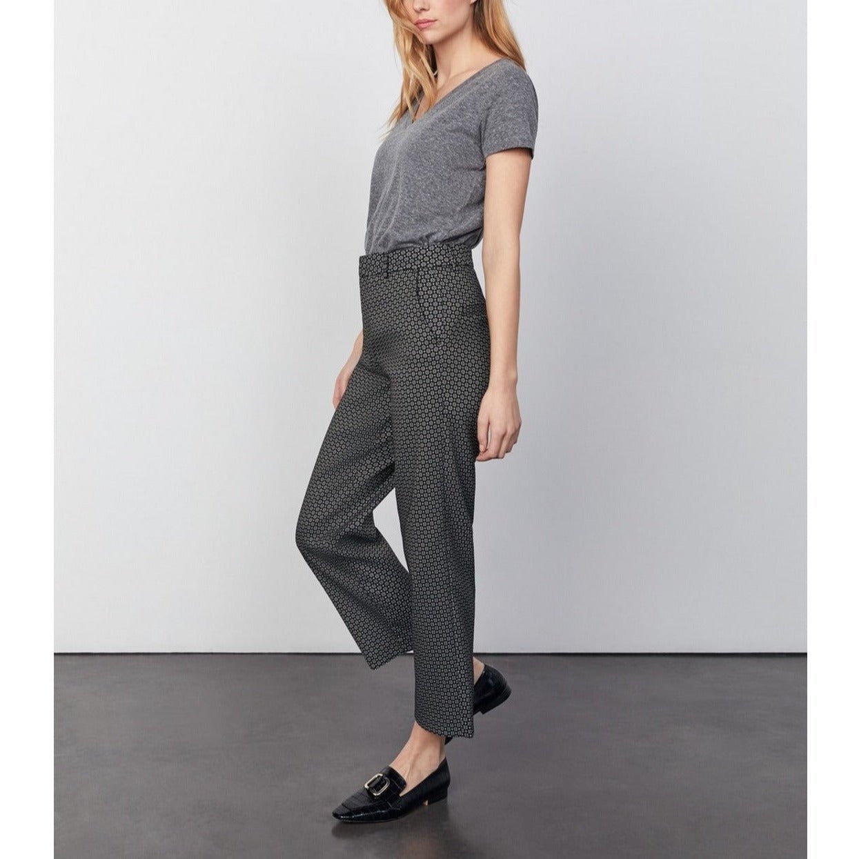Reiko - Pantalon Cigarette Straight Cropped Laryfancy - Black Daisy - Femme