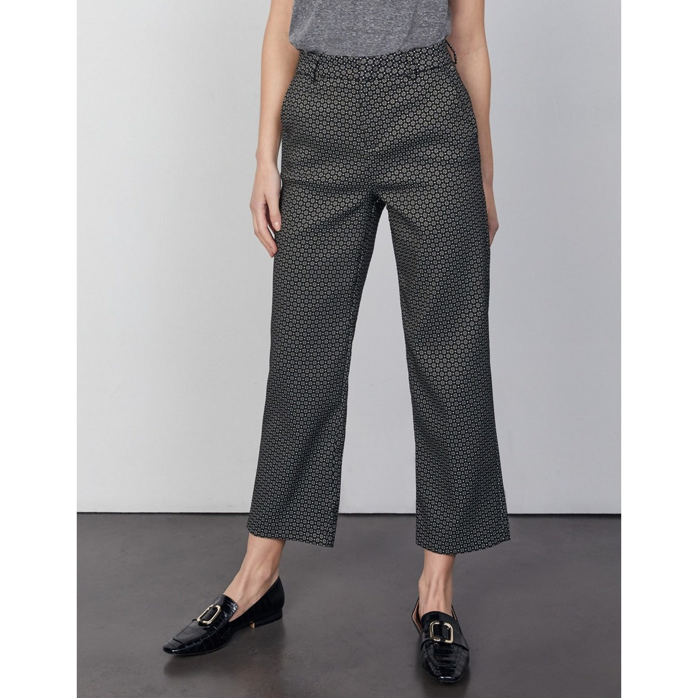 Reiko - Pantalon Cigarette Straight Cropped Laryfancy - Black Daisy - Femme