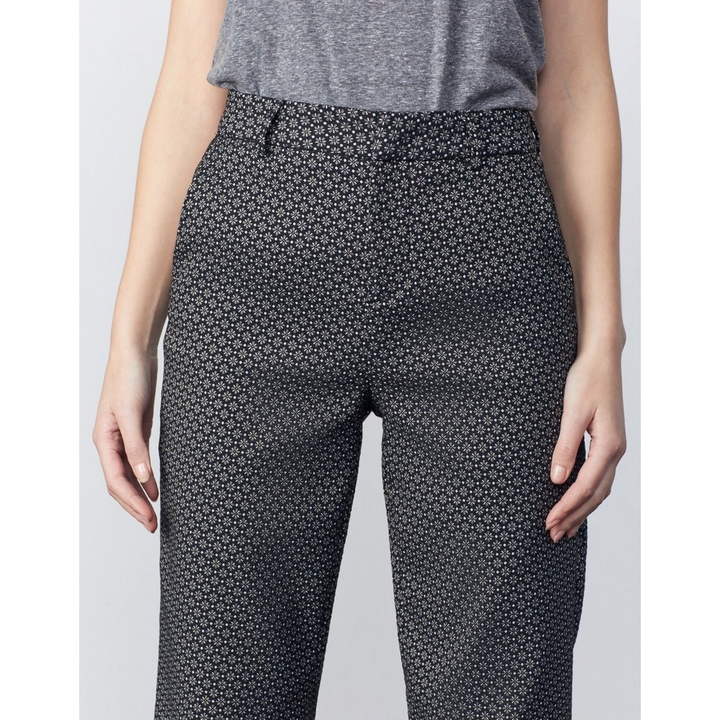 Reiko - Pantalon Cigarette Straight Cropped Laryfancy - Black Daisy - Femme