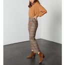 Pantalón Laryfancy pitillo recto y capri - Cuadros camel - Mujer