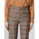 Pantalón Laryfancy pitillo recto y capri - Cuadros camel - Mujer