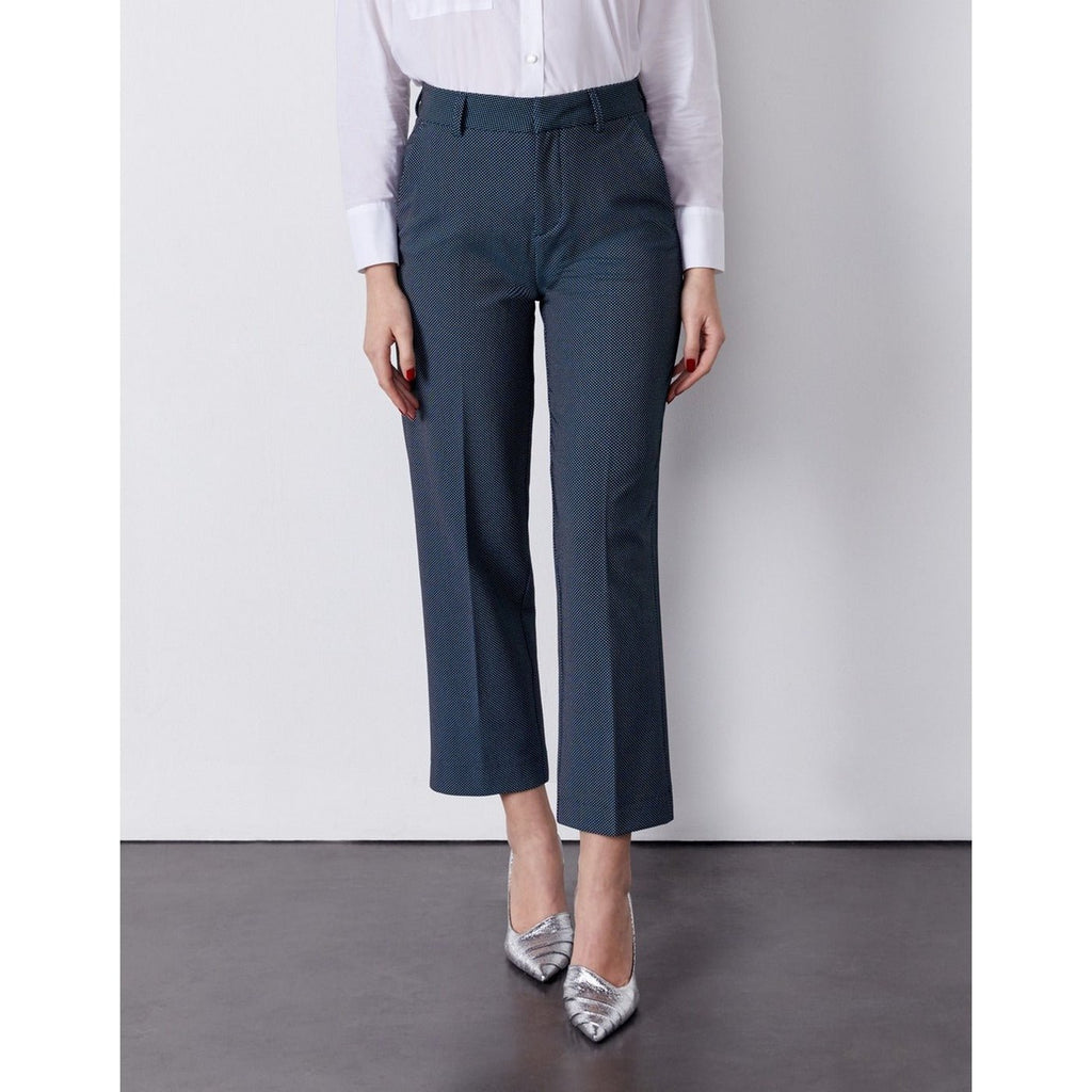 Pantalon Cigarette Straight Cropped Laryfancy - Indigo Dots - Femme