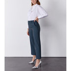 Pantalon Cigarette Straight Cropped Laryfancy - Indigo Dots - Femme