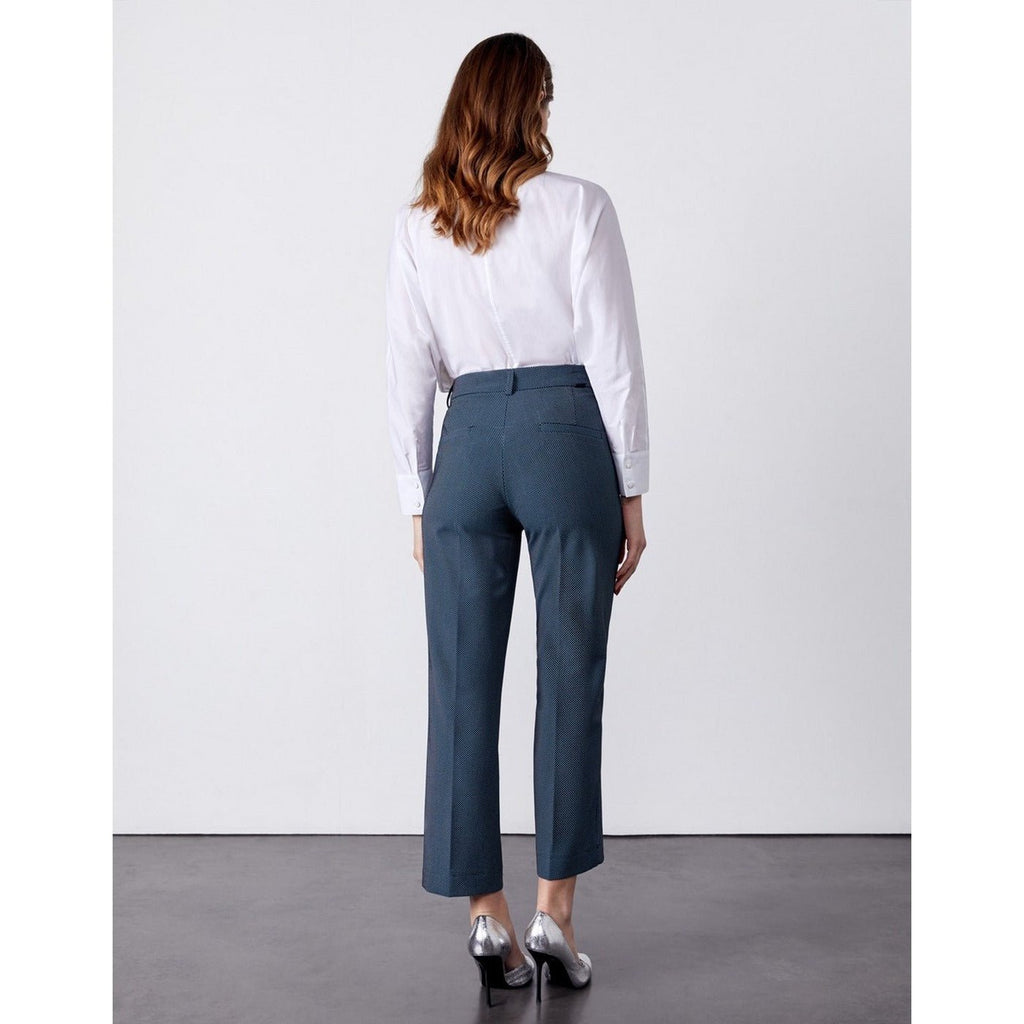 Pantalon Cigarette Straight Cropped Laryfancy - Indigo Dots - Femme
