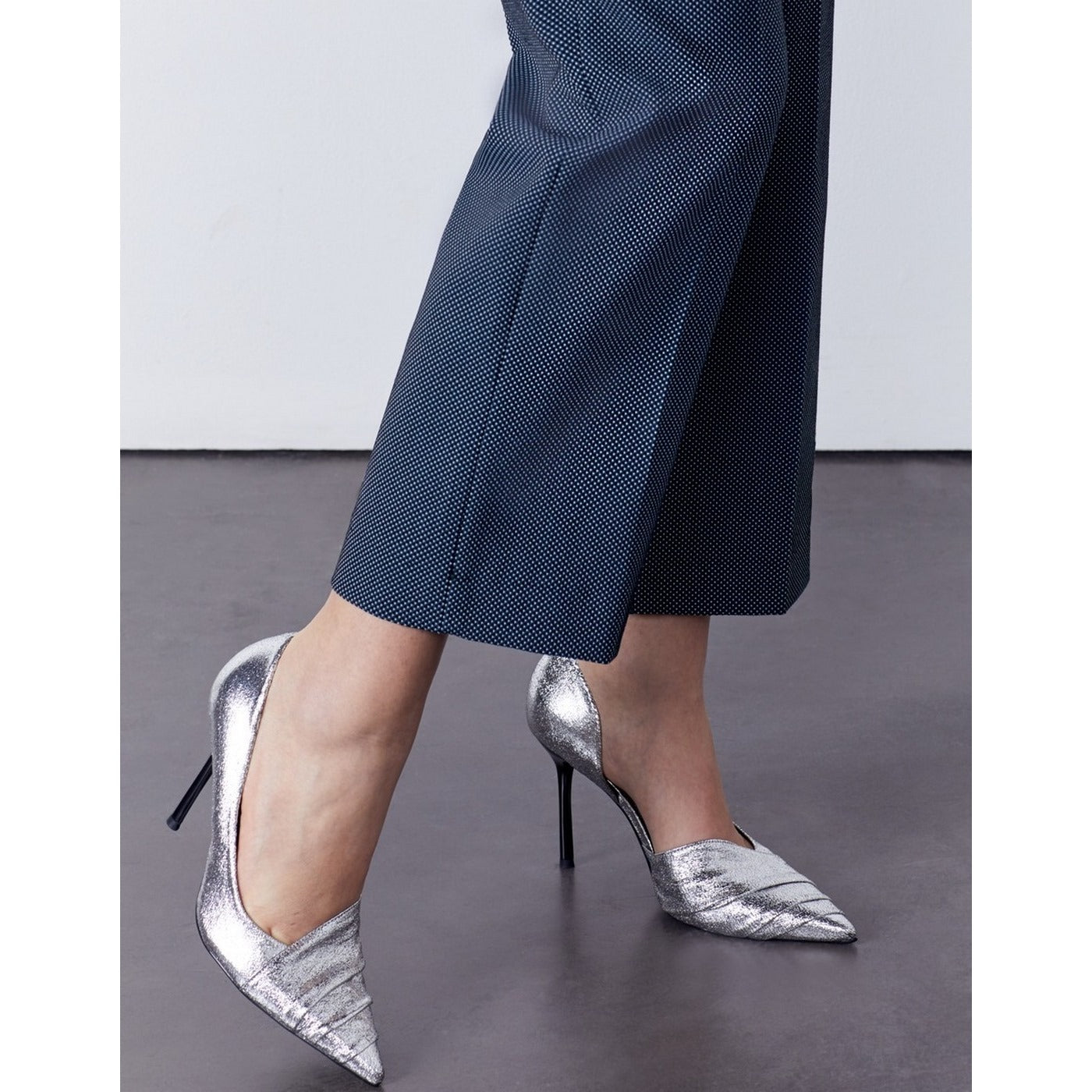 Pantalon Cigarette Straight Cropped Laryfancy - Indigo Dots - Femme