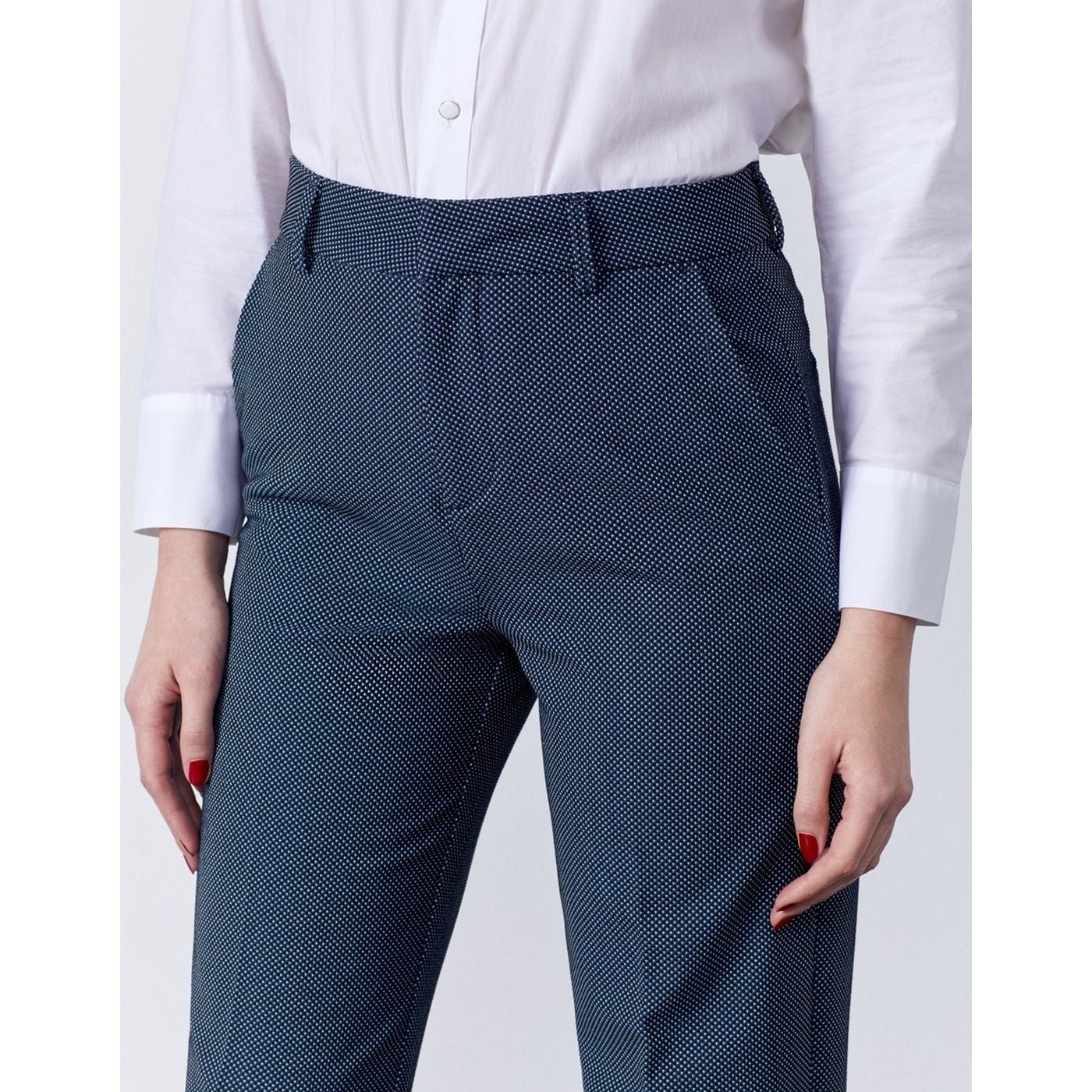 Pantalon Cigarette Straight Cropped Laryfancy - Indigo Dots - Femme