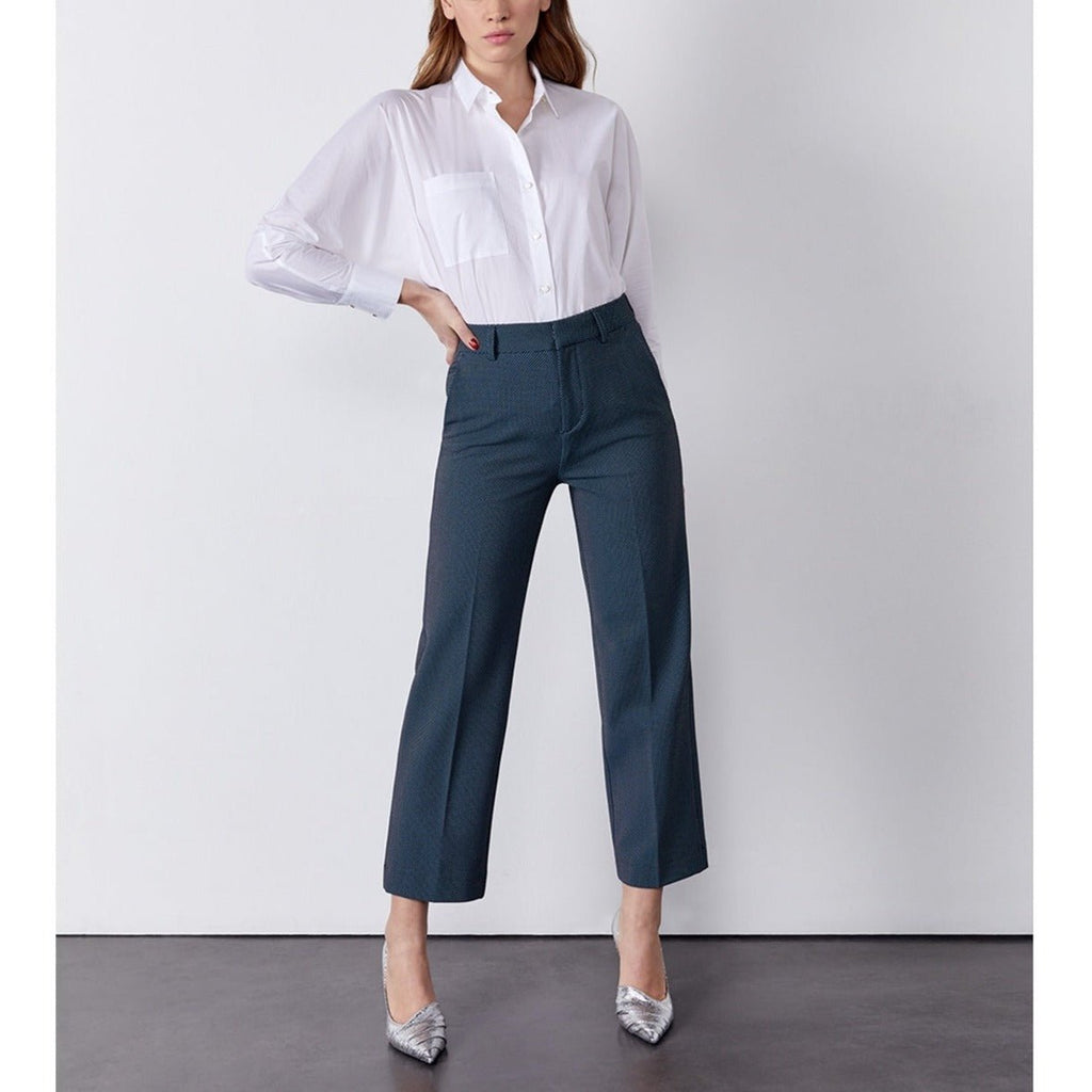 Pantalon Cigarette Straight Cropped Laryfancy - Indigo Dots - Femme
