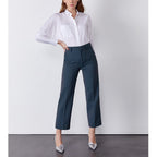Pantalon Cigarette Straight Cropped Laryfancy - Indigo Dots - Femme