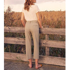 Liv Straight Cropped Cigarette Trousers - Honeycomb - Women