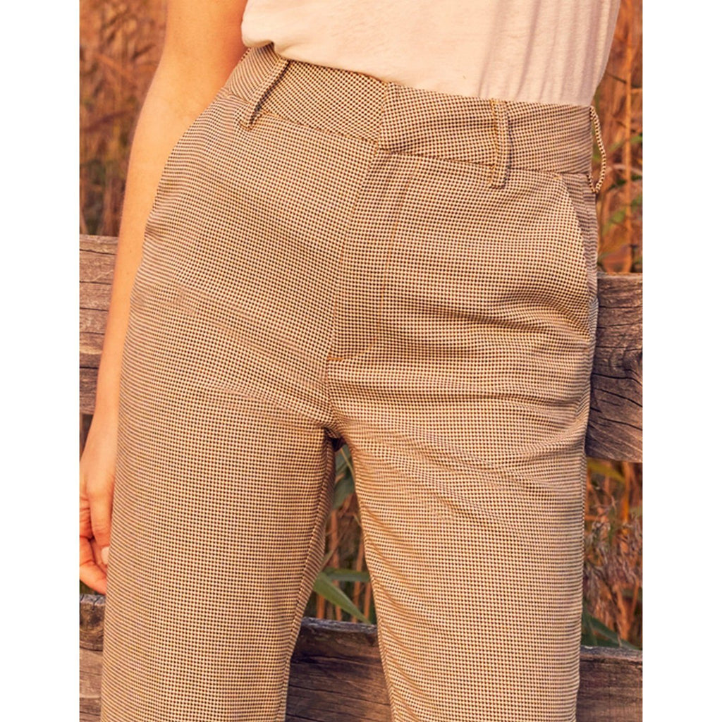 Liv Straight Cropped Cigarette Trousers - Honeycomb - Women