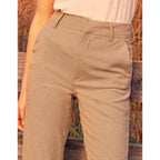 Liv Straight Cropped Cigarette Trousers - Honeycomb - Women