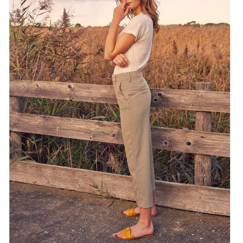 Liv Straight Cropped Cigarette Trousers - Honeycomb - Women