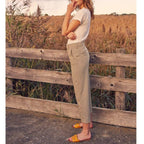 Liv Straight Cropped Cigarette Trousers - Honeycomb - Women