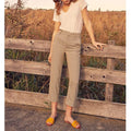 Liv Straight Cropped Cigarette Trousers - Honeycomb - Women
