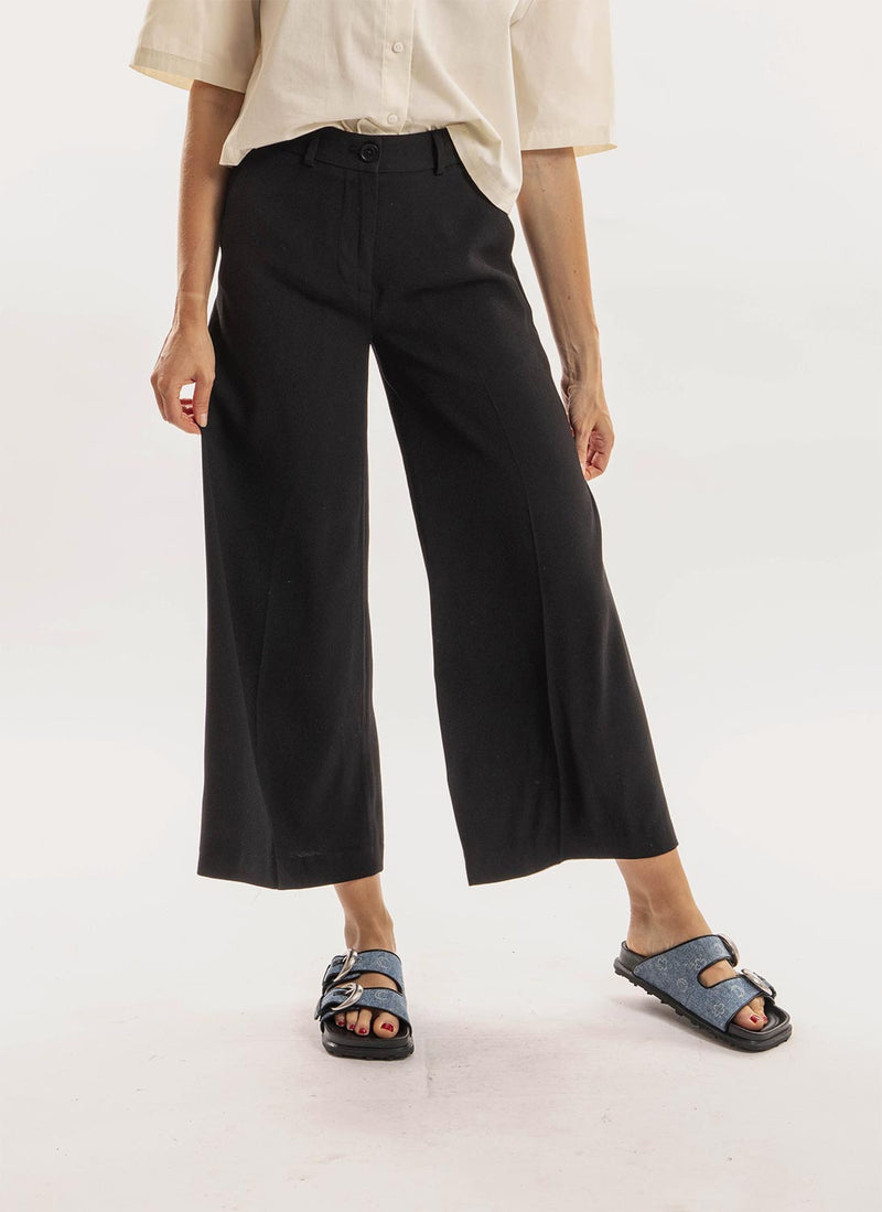 Karl Lagerfeld - Pantalon Culotte Fluide - Noir - Femme