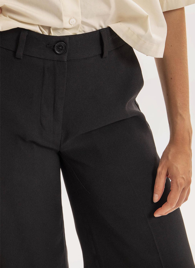 Karl Lagerfeld - Pantalon Culotte Fluide - Noir - Femme