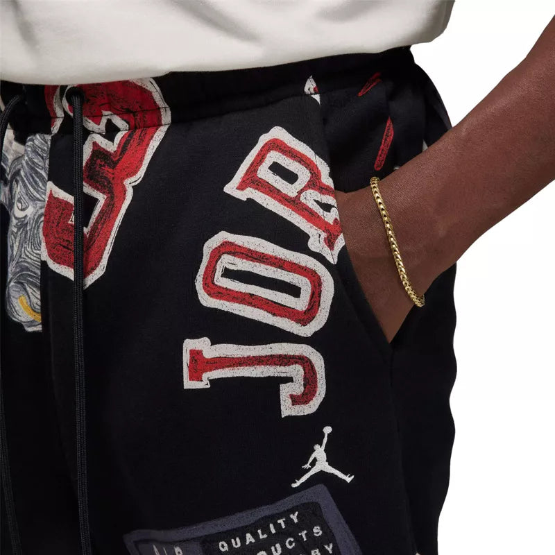 Pantalon De Survêtement Jordan Essentiel - Noir Et Rouge - Pant Homme Textile