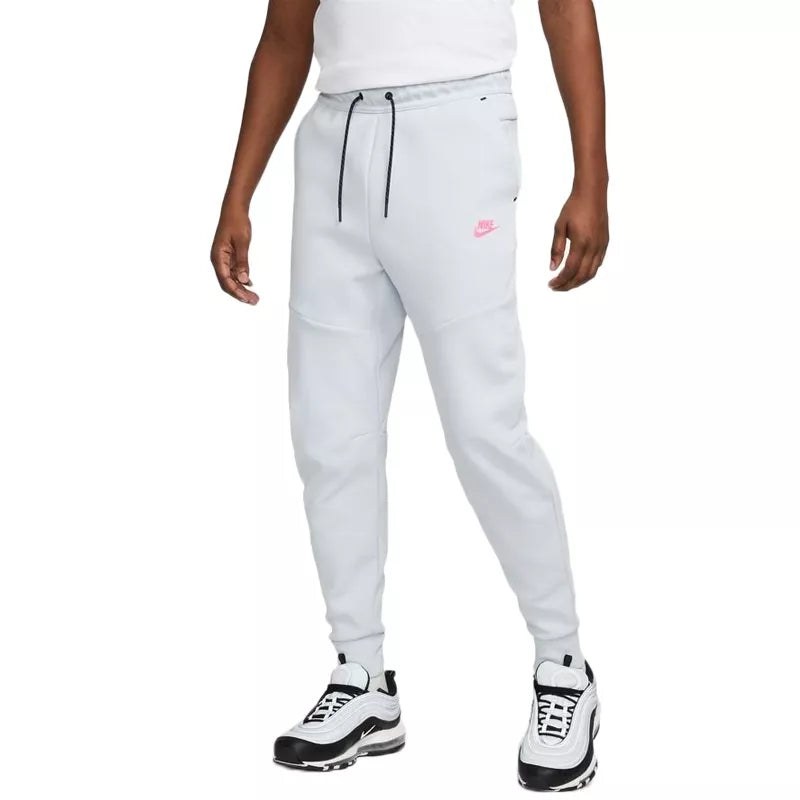 Tech Fleece Tracksuit Bottoms - Grey and White