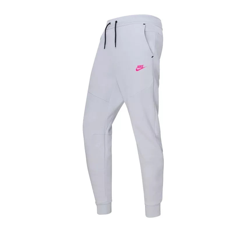 Tech Fleece Tracksuit Bottoms - Grey and White