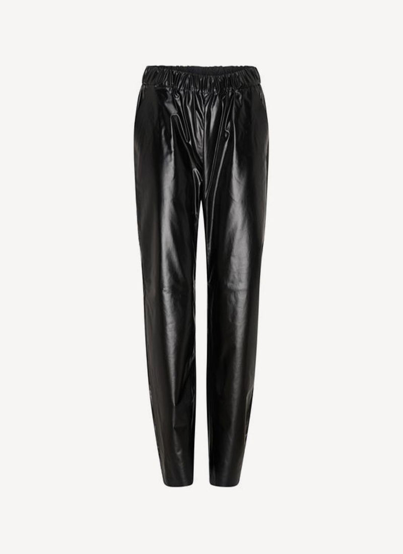 Kassl Editions - Pantalon En Coton Enduit - Black - Femme