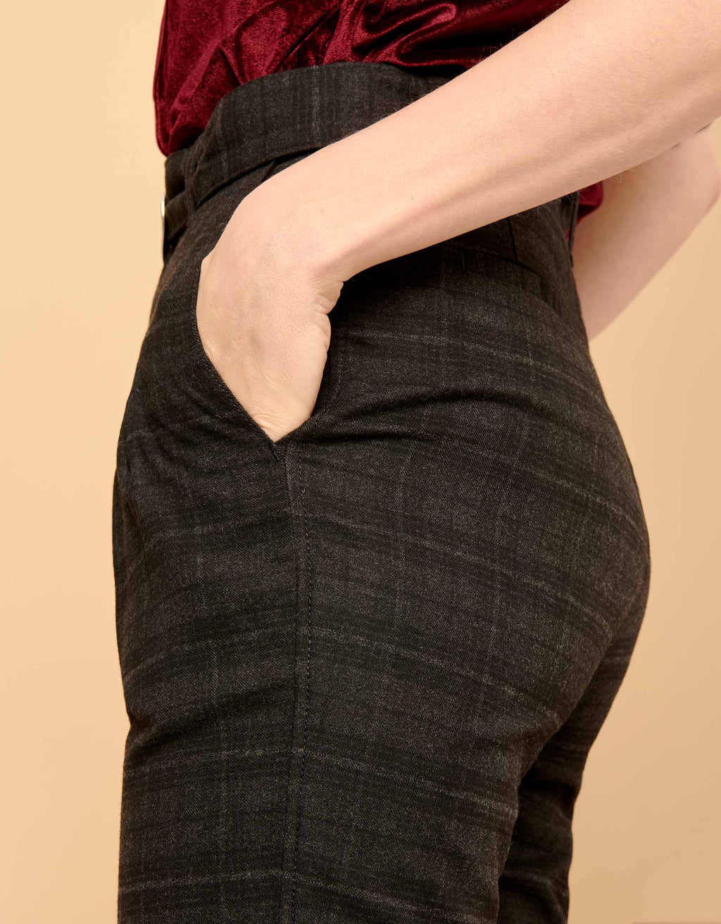 Pantalon Highwaist Arnaud Fancy - Checked Grey - Femme