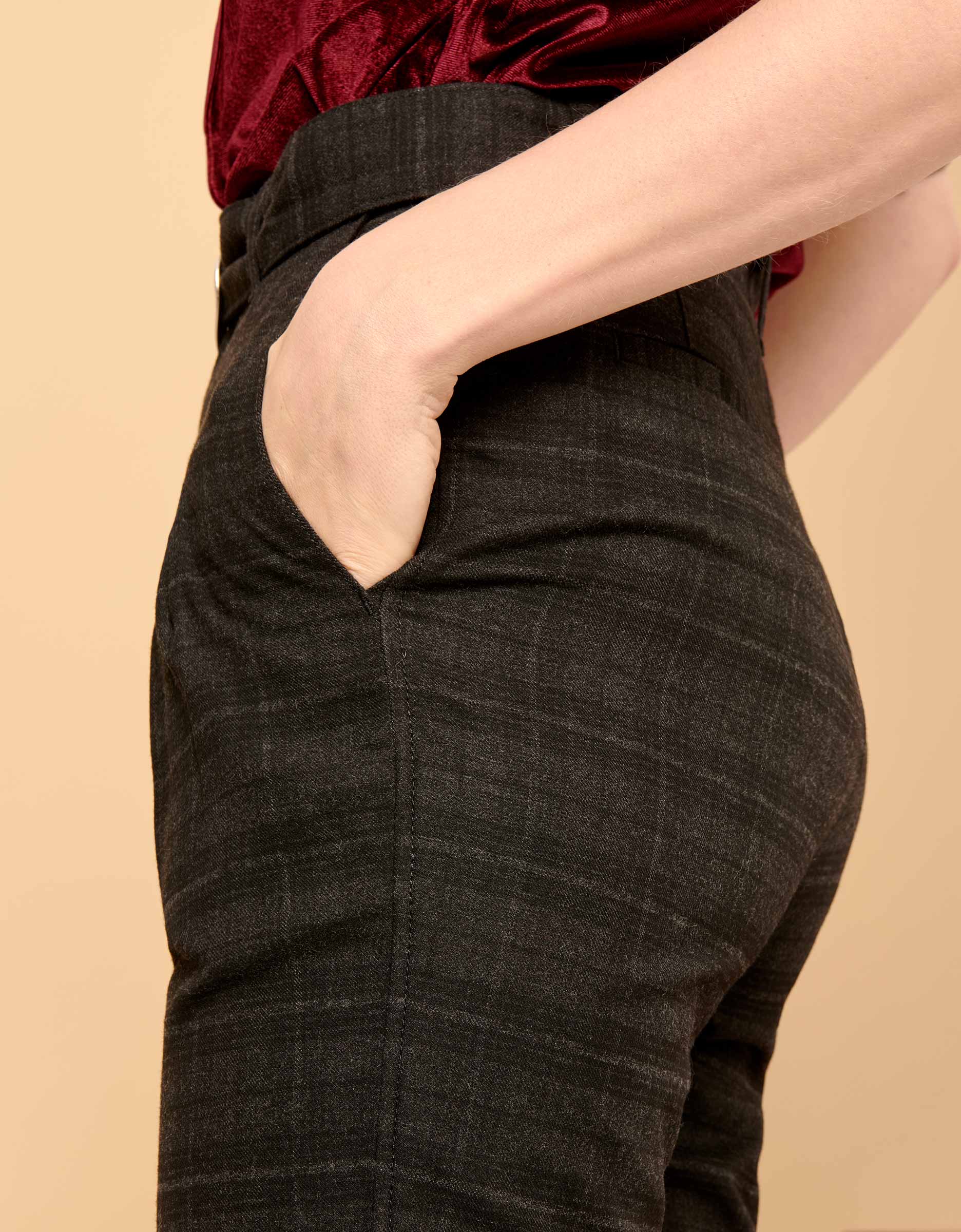 Pantalon Highwaist Arnaud Fancy - Checked Grey - Femme