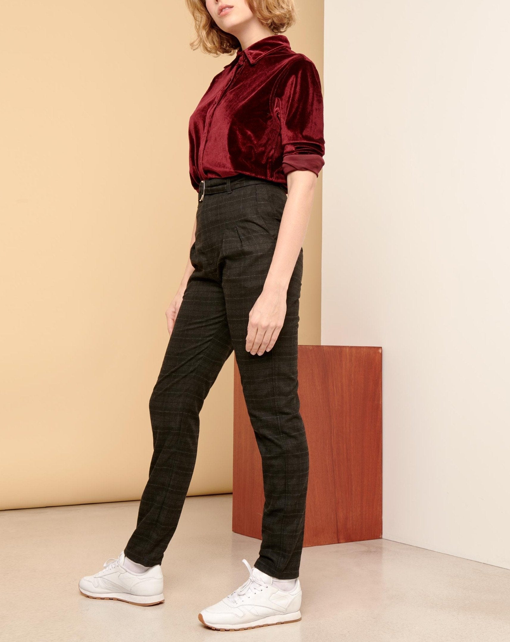 Pantalon Highwaist Arnaud Fancy - Checked Grey - Femme