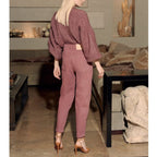 Pantalón de Talle Alto Naomicolor - Purple Grey - Mujer