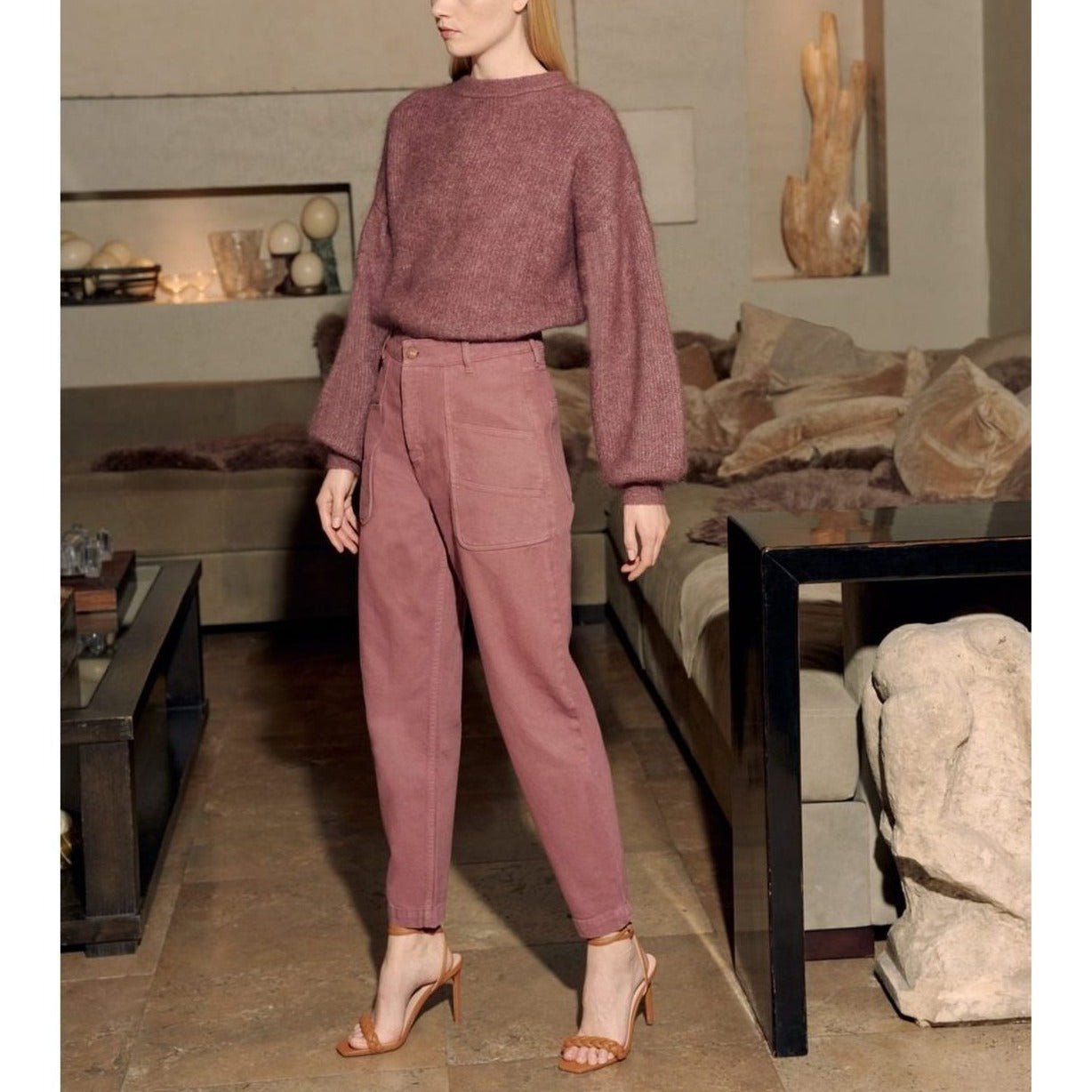 Pantalón de Talle Alto Naomicolor - Purple Grey - Mujer