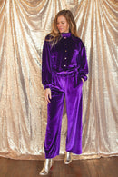 Pantalon Hita - Velours Myrtille - Femme