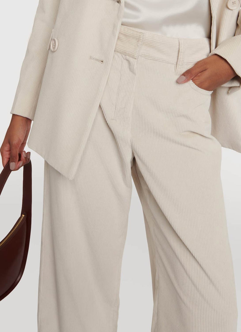 Max Mara - Pantalon En Velours Cotelé Helier - White - Femme