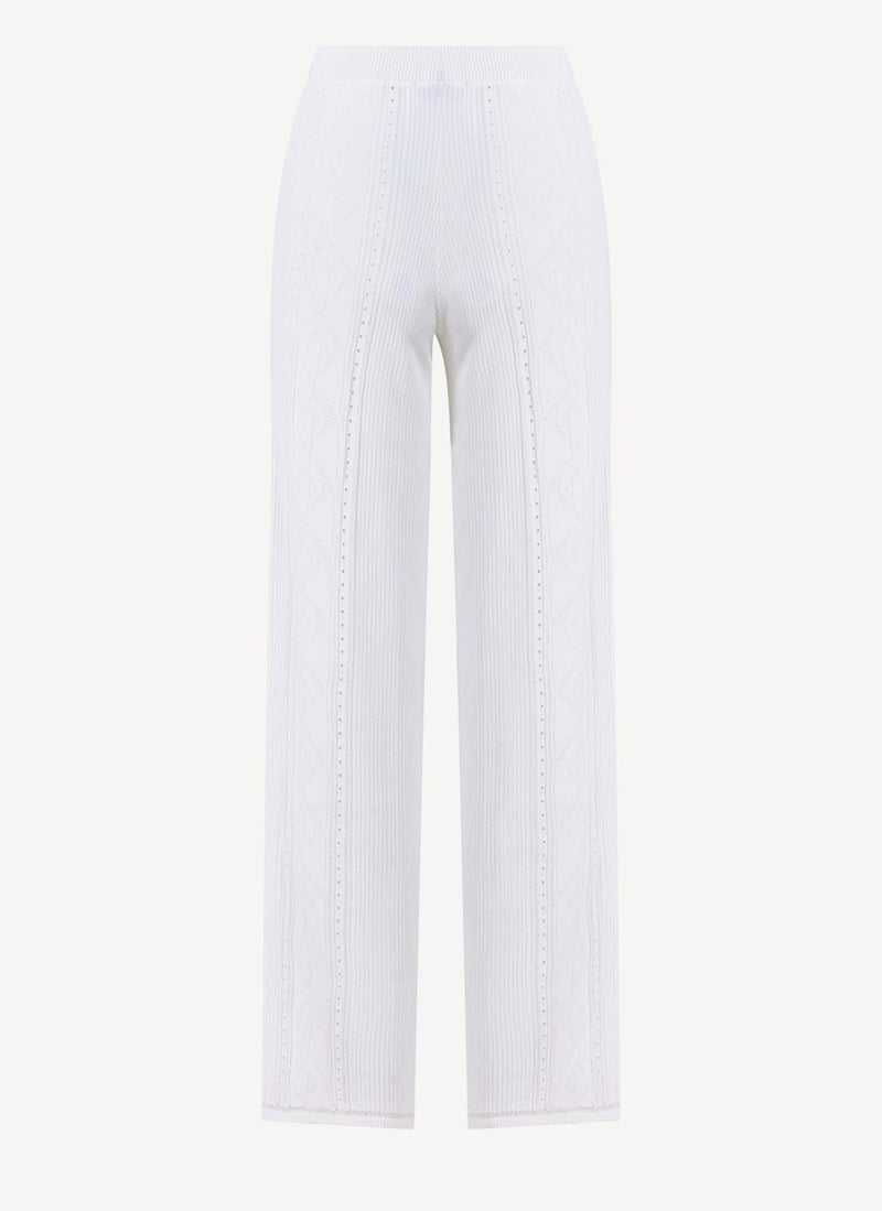 Marine Serre - Pantalon Lunar-Pointelle - Blanc - Femme