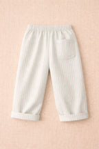 Pantalon Paul Rayé - Enfant Garçon - Ecru & Mint