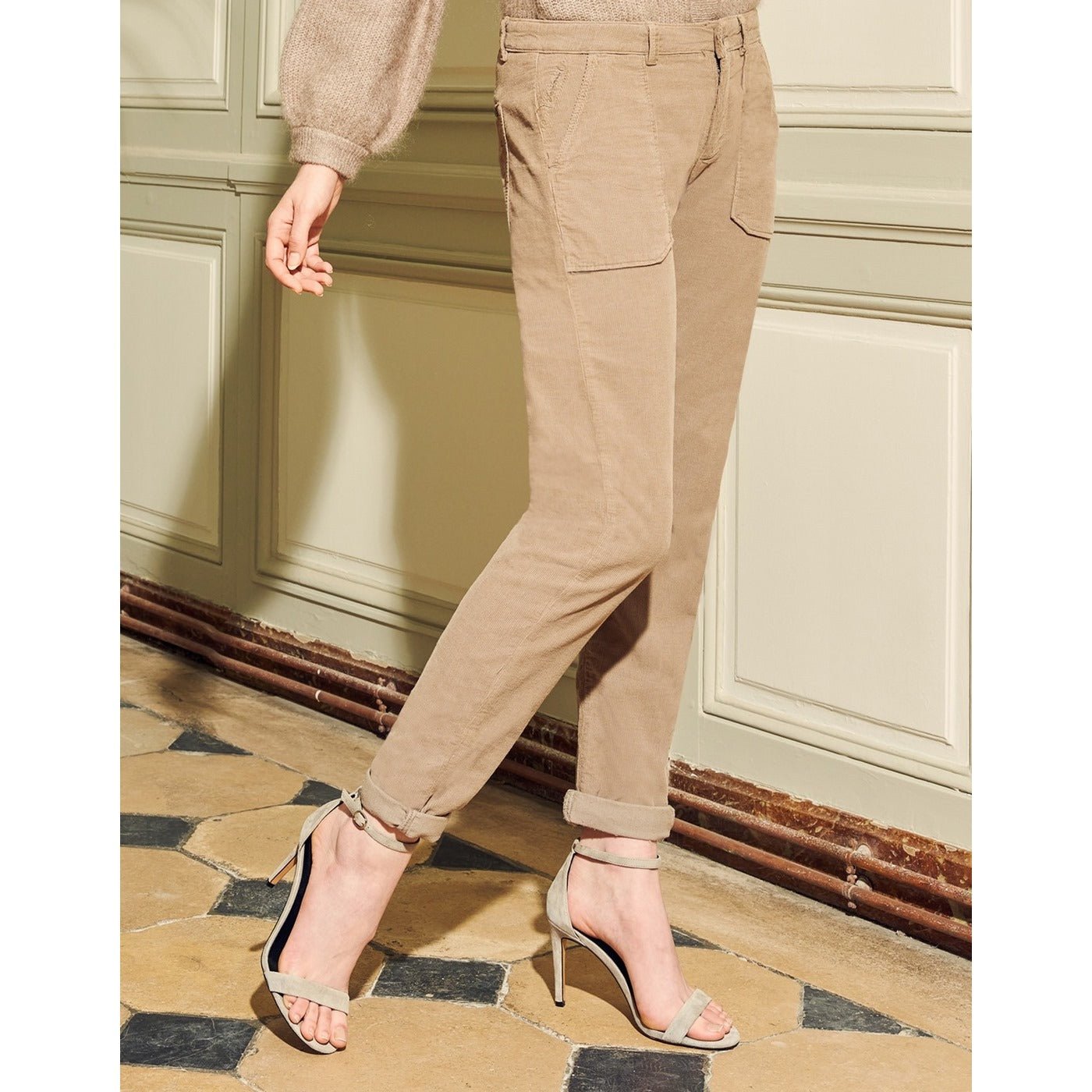 Reiko - Pantalon Sandrinevelvh - Taupe