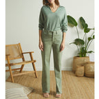 Pantalon Chino Sandy Long Straight - Green Bay - Femme